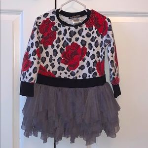 Biscotti Leopard & Roses Tulle Dress